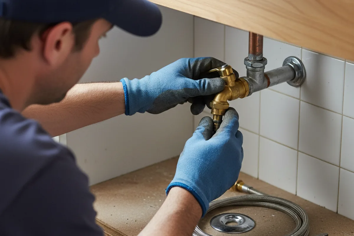Shutoff valve and fitting work during Emergency Plumbing in Diamond